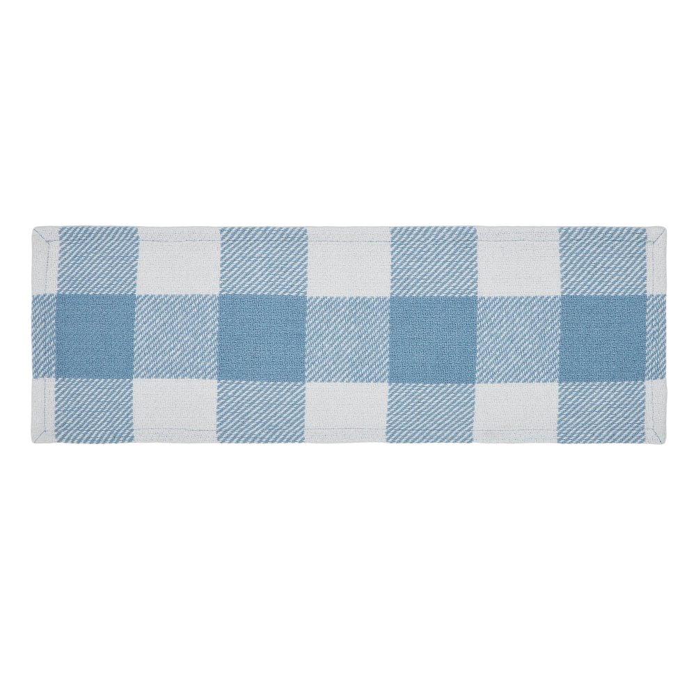 Annie Buffalo Check Blue Runner 8x24 - Image 2