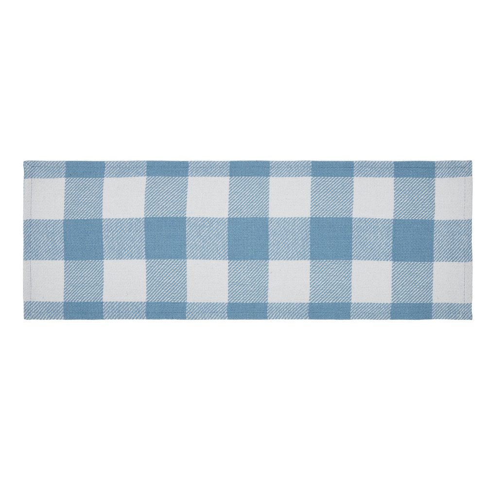 Annie Buffalo Check Blue Runner 12x36 - Image 2
