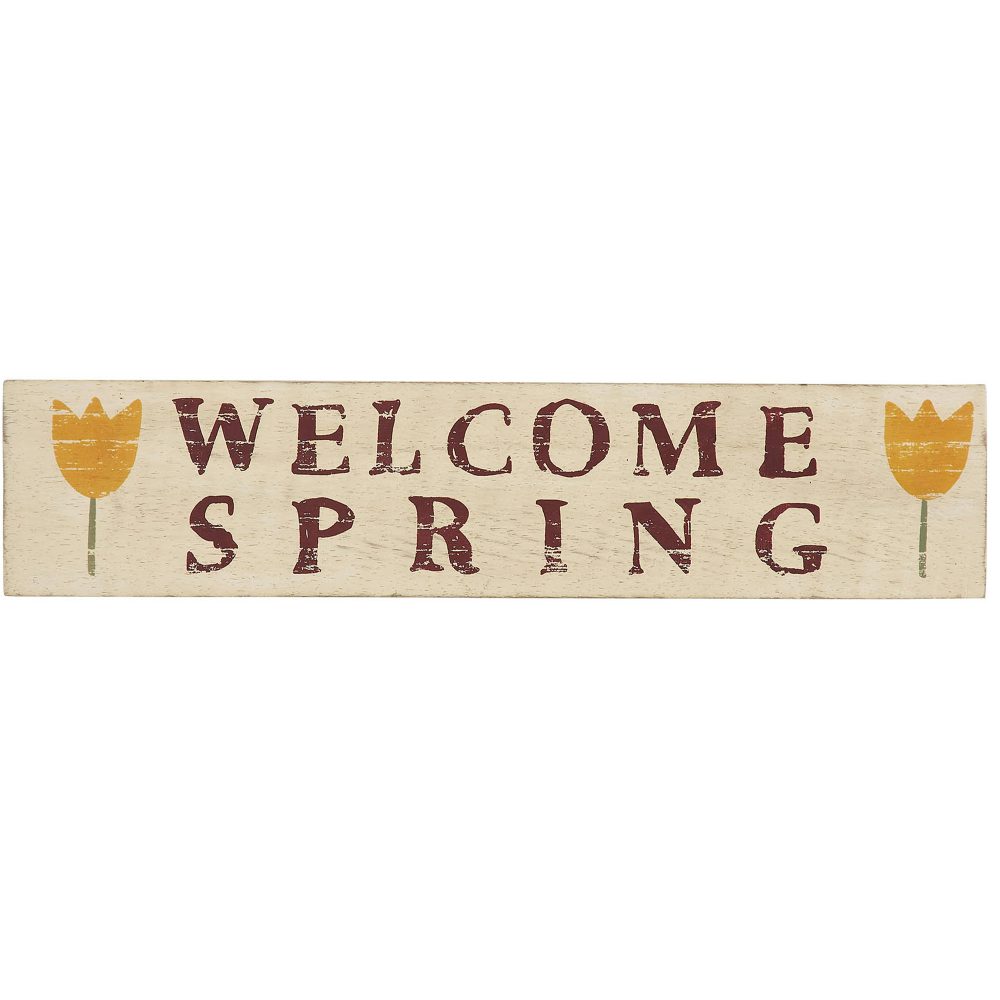 Welcome Spring Wooden Sign 3x14 - Image 2
