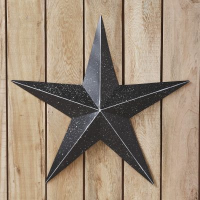 Metal Star Speckled Black Distressed 24x24
