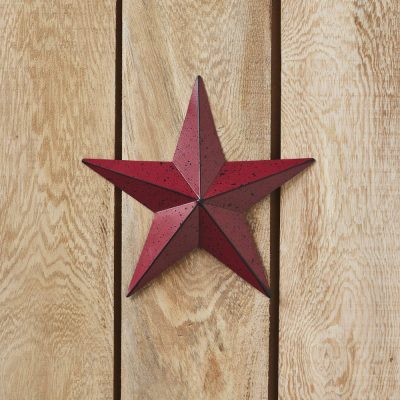 Metal Star Speckled Burgundy Distressed 8x8