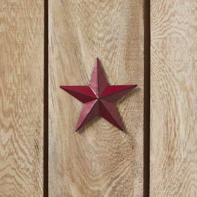 Metal Star Speckled Burgundy Distressed 4x4