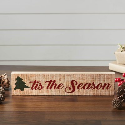 Tis The Season Block Sign 3x13