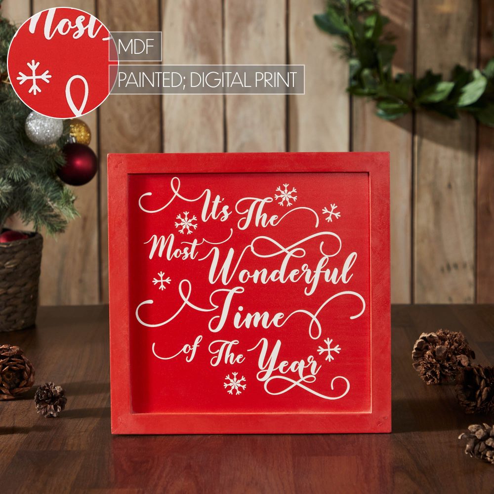 It's The Most Wonderful Time Red Wall Hanging Sign 11x11 - Image 7