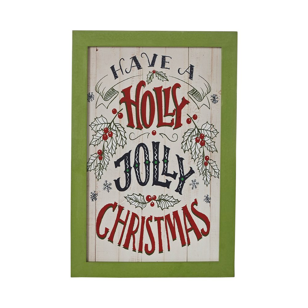 Have A Holly Jolly Christmas Framed Wall Hanging Sign 12x8 - Image 3