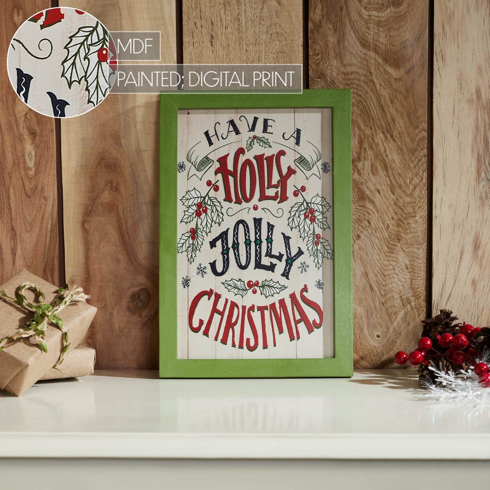 Have A Holly Jolly Christmas Framed Wall Hanging Sign 12x8 - Image 7