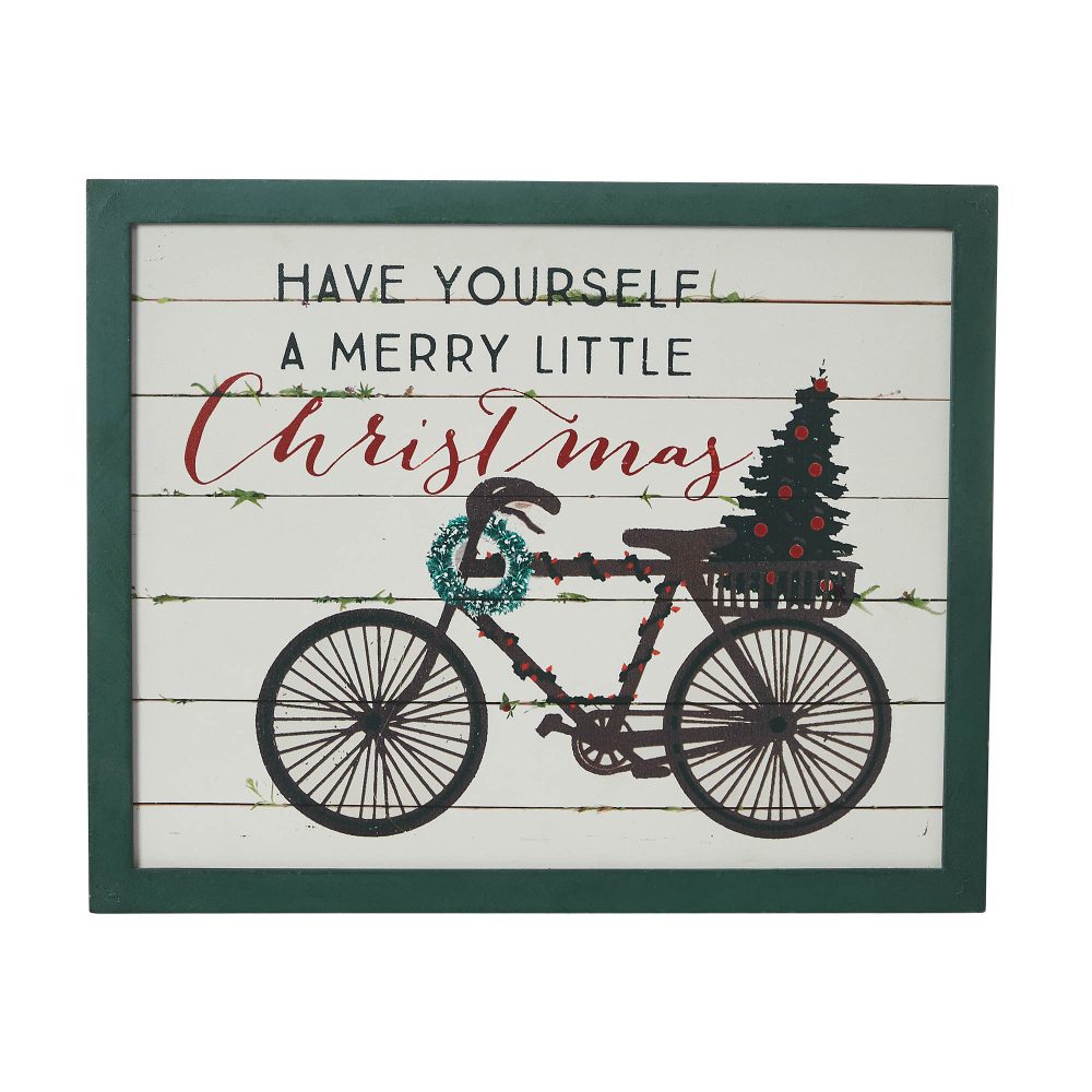 Have Yourself A Merry Little Christmas Bicycle Wall Hanging Sign 13x16 - Image 3