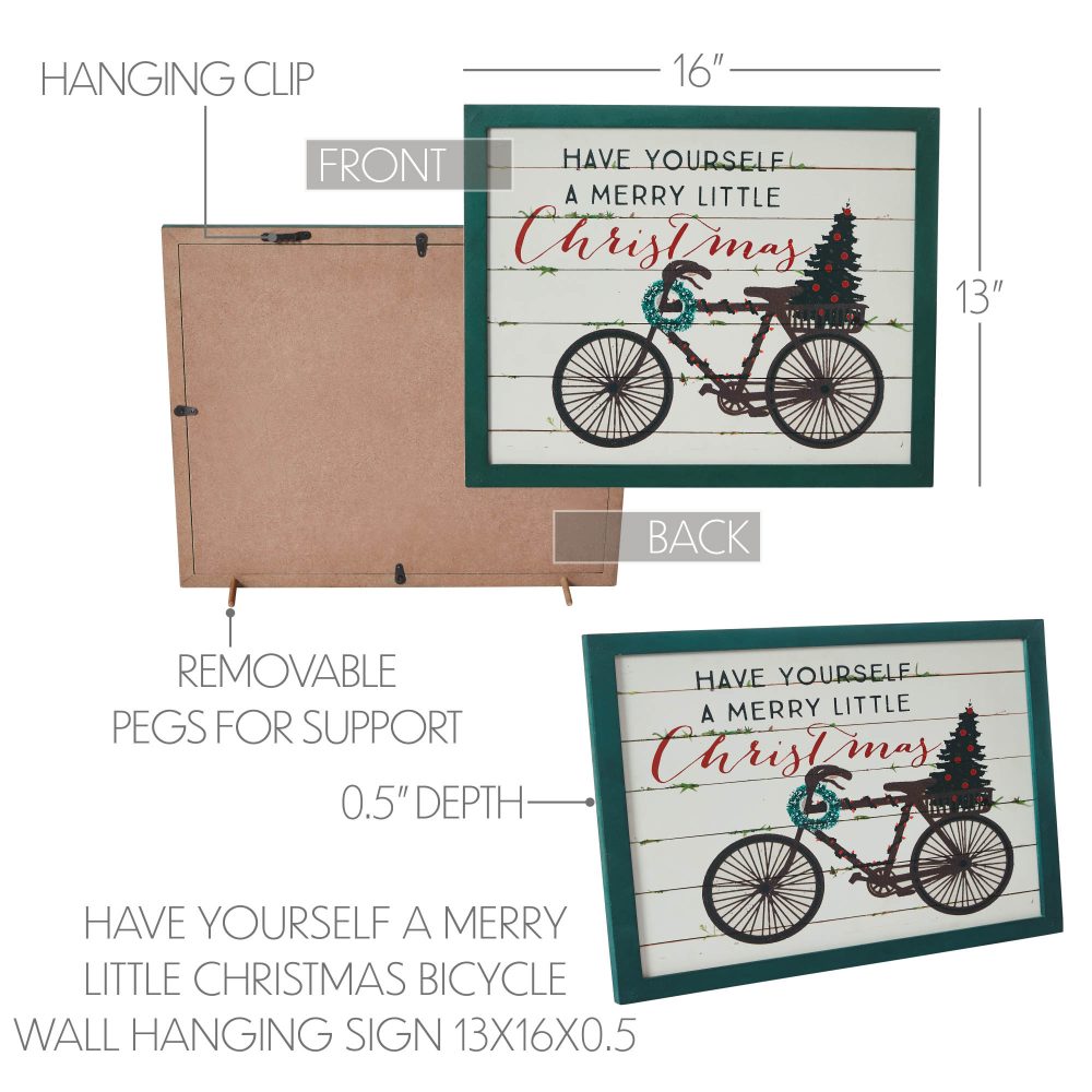 Have Yourself A Merry Little Christmas Bicycle Wall Hanging Sign 13x16 - Image 6