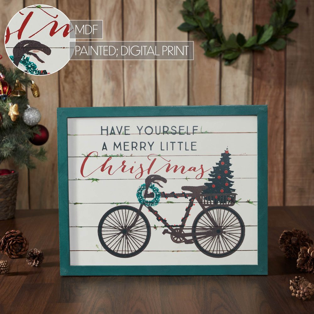 Have Yourself A Merry Little Christmas Bicycle Wall Hanging Sign 13x16 - Image 7