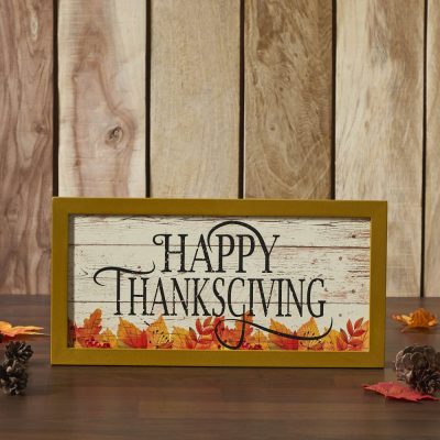 Shiplap Rustic Thanksgiving Wall Sign, Fall Autumn Leaves Farmhouse Home Decor Plaque 8x16