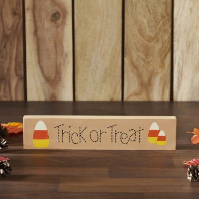 Halloween Trick or Treat Candy Corn MDF Wall Decor Sign Festive Fall Accent