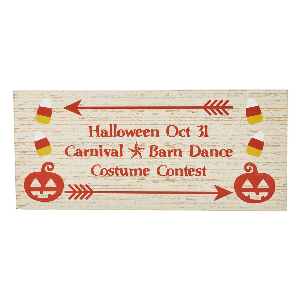 Halloween Carnival Theme Spooky Funhouse MDF Wood Wall Decor Sign 7x16x1 Inch Seasonal Party Decoration - Image 2