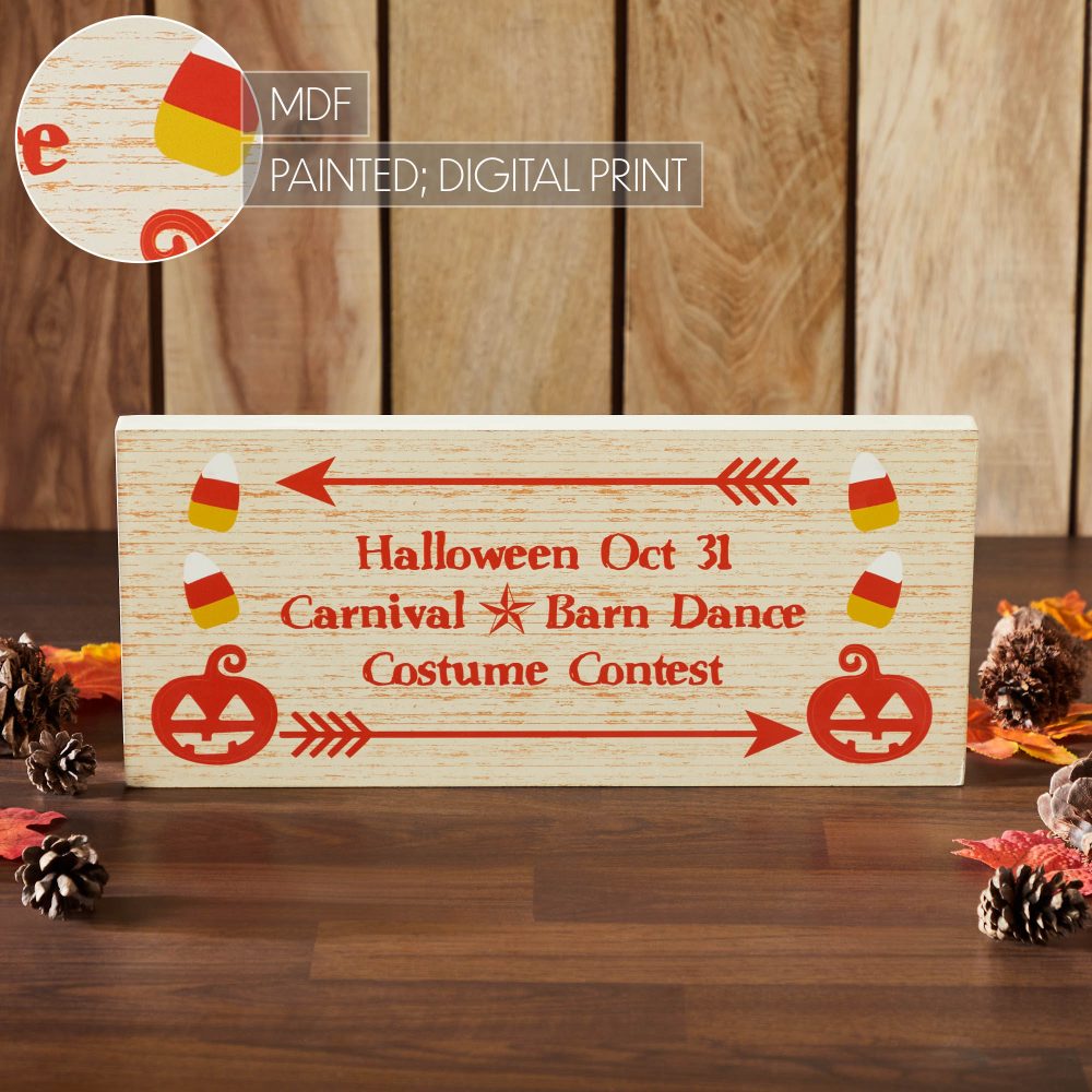 Halloween Carnival Theme Spooky Funhouse MDF Wood Wall Decor Sign 7x16x1 Inch Seasonal Party Decoration - Image 6