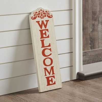 Welcome Harvest Fall Wall Sign 18x6 Inch Rustic MDF Home Decor Plaque Autumn Entryway Wall Art