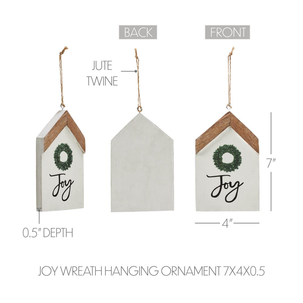 Joy Wreath Hanging Ornament 7x4x0.5 - Image 5