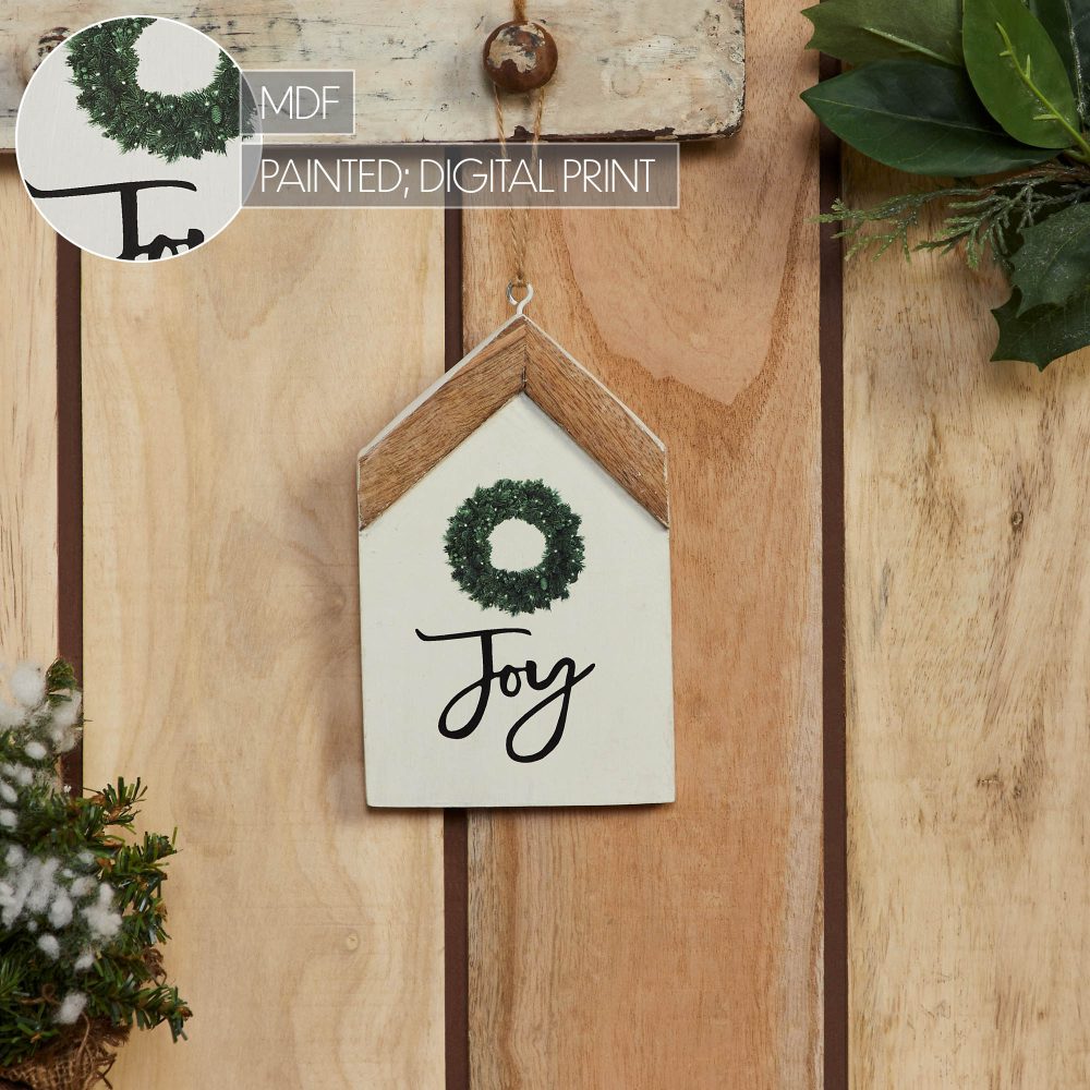 Joy Wreath Hanging Ornament 7x4x0.5 - Image 6