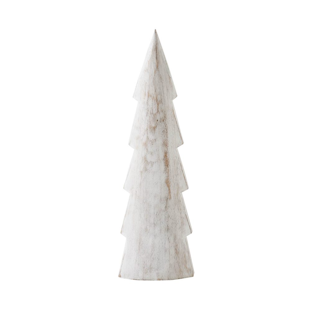 Christmas Tree Distressed White Wooden Figurine 11.5x3.5x1.5 - Image 2