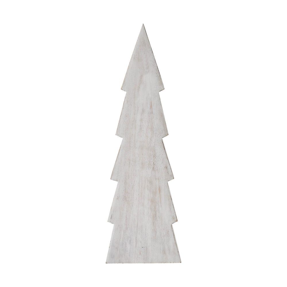 Christmas Tree Distressed White Wooden Figurine 11.5x3.5x1.5 - Image 3