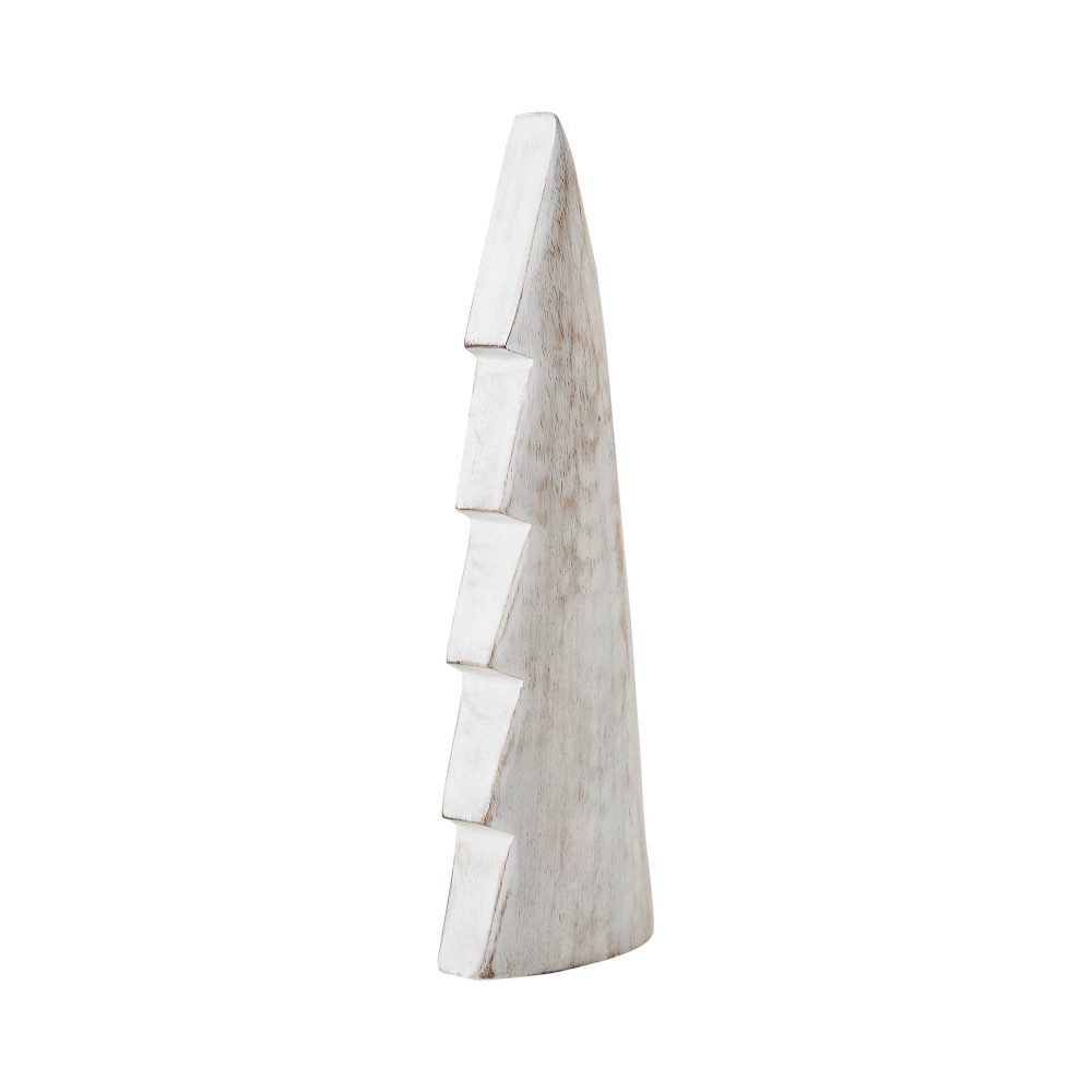 Christmas Tree Distressed White Wooden Figurine 11.5x3.5x1.5 - Image 4