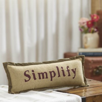 VHC Brands Raven Harvest Simplify Farmhouse Rustic Decorative Lumbar Throw Pillow, 5x15 Inch