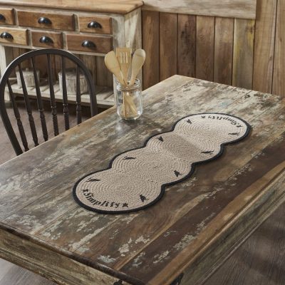 Raven Harvest Simplify Stencil Farmhouse Table Runner 12x36 Rustic Fall Autumn Kitchen Decor