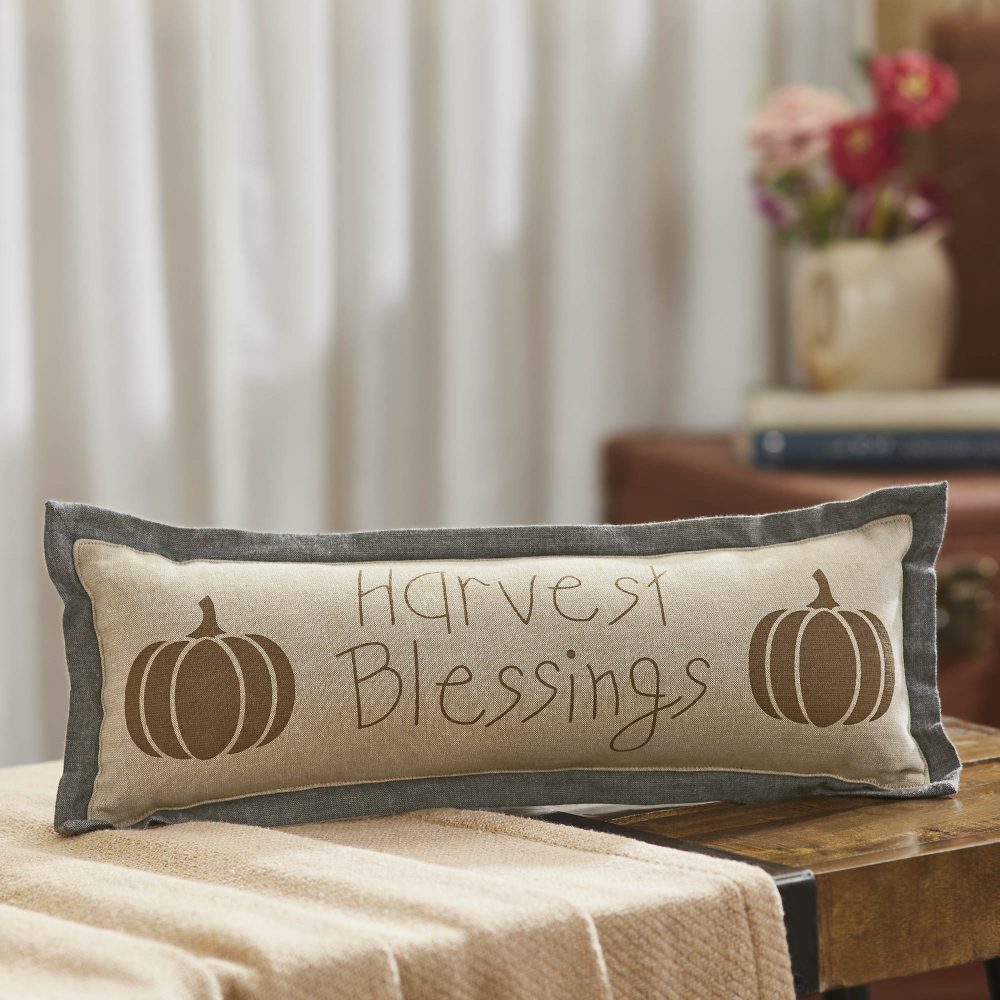 Fall Harvest Pumpkin Lumbar Pillow 5x15 Decorative Autumn Throw Pillow for Home Decor