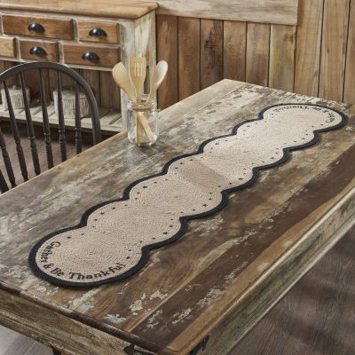 12x60 Harvest Blessings Stenciled Table Runner Gather & Be Thankful Autumn Fall Thanksgiving Dining & Home Decor