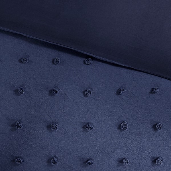 Urban Habitat Brooklyn Cotton Jacquard Comforter Set with Euro Shams and Throw Pillows in Navy, Twin/Twin XL UH10-2261 - Image 3