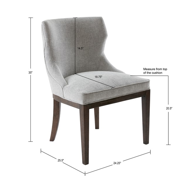 Madison Park Signature Hutton Dining Chair (Set of 2) in Grey, Set of 2 MPS108-0152 - Image 4