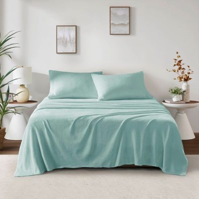 True North by Sleep Philosophy Soloft Plush Micro Plush Sheet Set in Aqua, Full BL20-0602