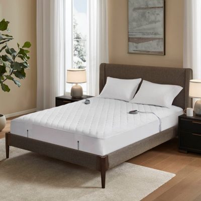 Beautyrest Cotton Deep Pocket Heated Mattress Pad-20 Heat Settings in White, King BR55-0901