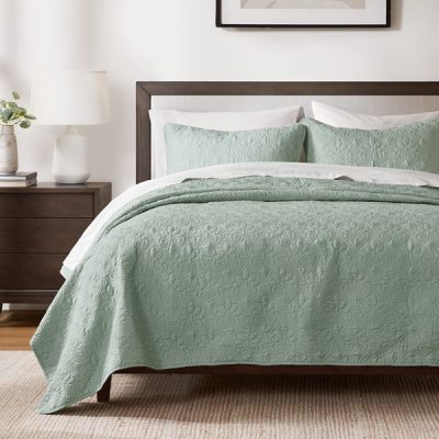 Madison Park Quebec Reversible Quilt Set in Seafoam, King/Cal King MP13-154