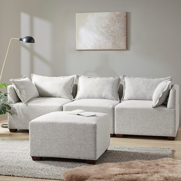 INK+IVY Molly Modular Sectional Sofa Collection in Silver Grey, Corner Chair II100-0505 - Image 3