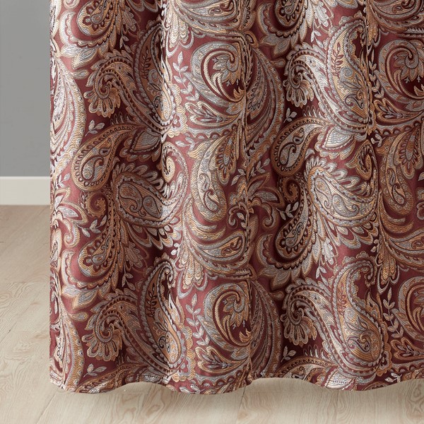 Madison Park Aubrey Jacquard Shower Curtain in Burgundy, 72x72" MP70-3034 - Image 2
