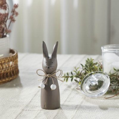 Spring In Bloom Wooden Cone Bunny - Folk Art Style Easter Tabletop Accent - Painted Finish - 6.5 Tall