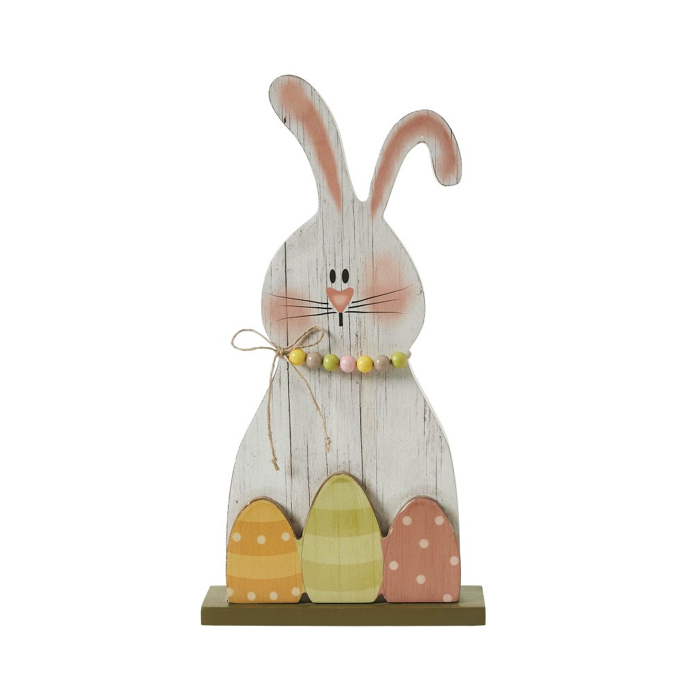 Bunny Hop MDF Blushing Bunny & Eggs w/ Base 12x6.5x2 - Image 3