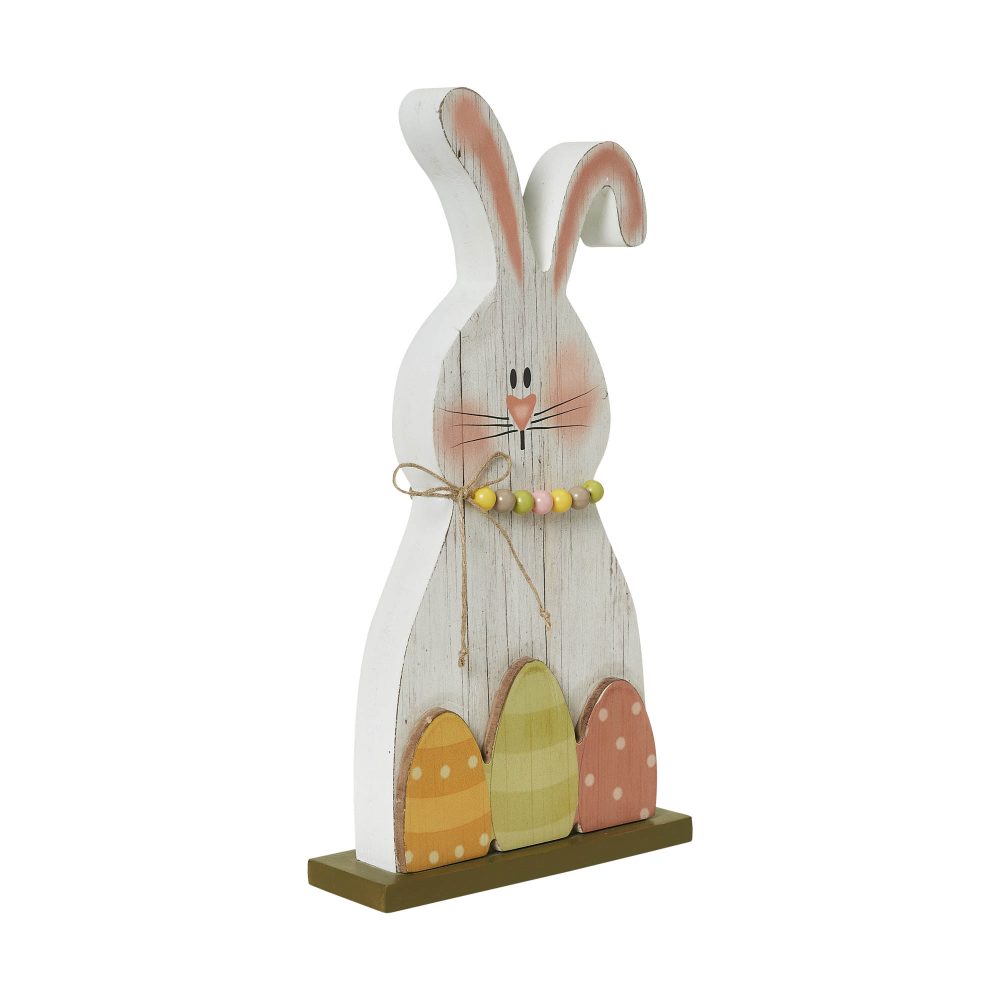Bunny Hop MDF Blushing Bunny & Eggs w/ Base 12x6.5x2 - Image 5