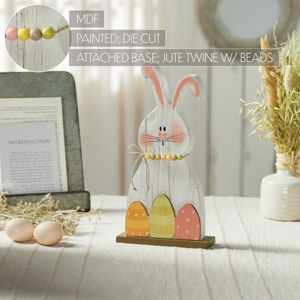 Bunny Hop MDF Blushing Bunny & Eggs w/ Base 12x6.5x2 - Image 7