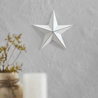 Metal Star White Distressed 8x8
