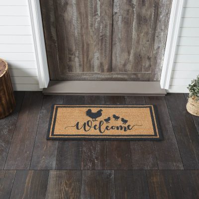 Down Home Hen & Chicks Coir Welcome Rug Rect 17x36