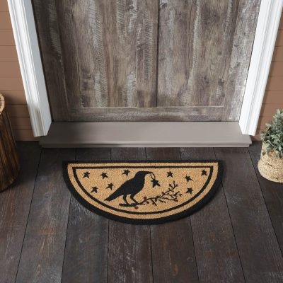 Raven Stars Coir Rug Half Circle 16.5x33