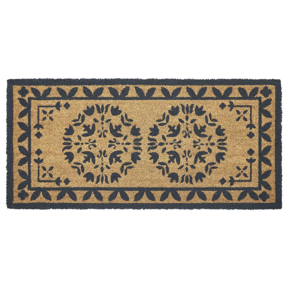Charleston Mosaic Charcoal Coir Rug Rect 17x36 - Image 2