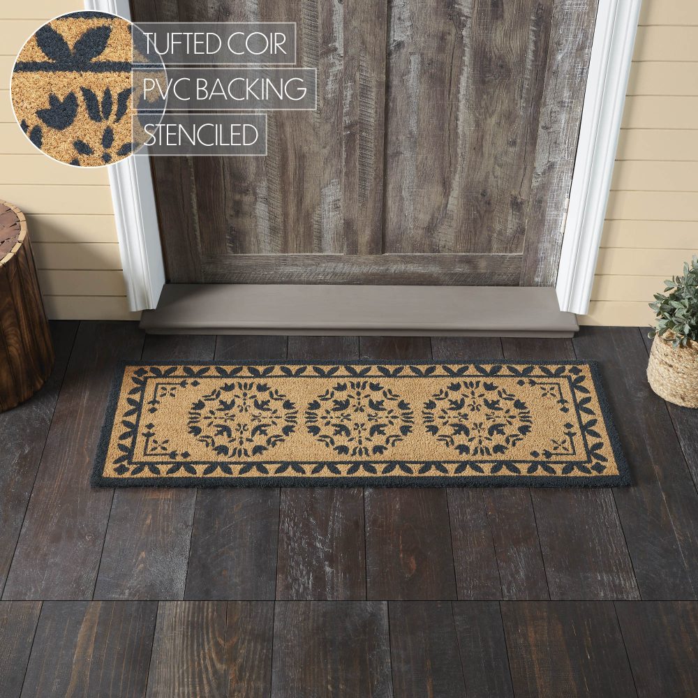 Charleston Mosaic Charcoal Coir Rug Rect 17x48 - Image 5