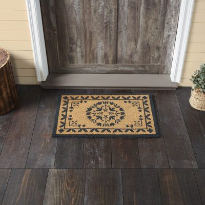 Charleston Mosaic Charcoal Coir Rug Rect 20x30