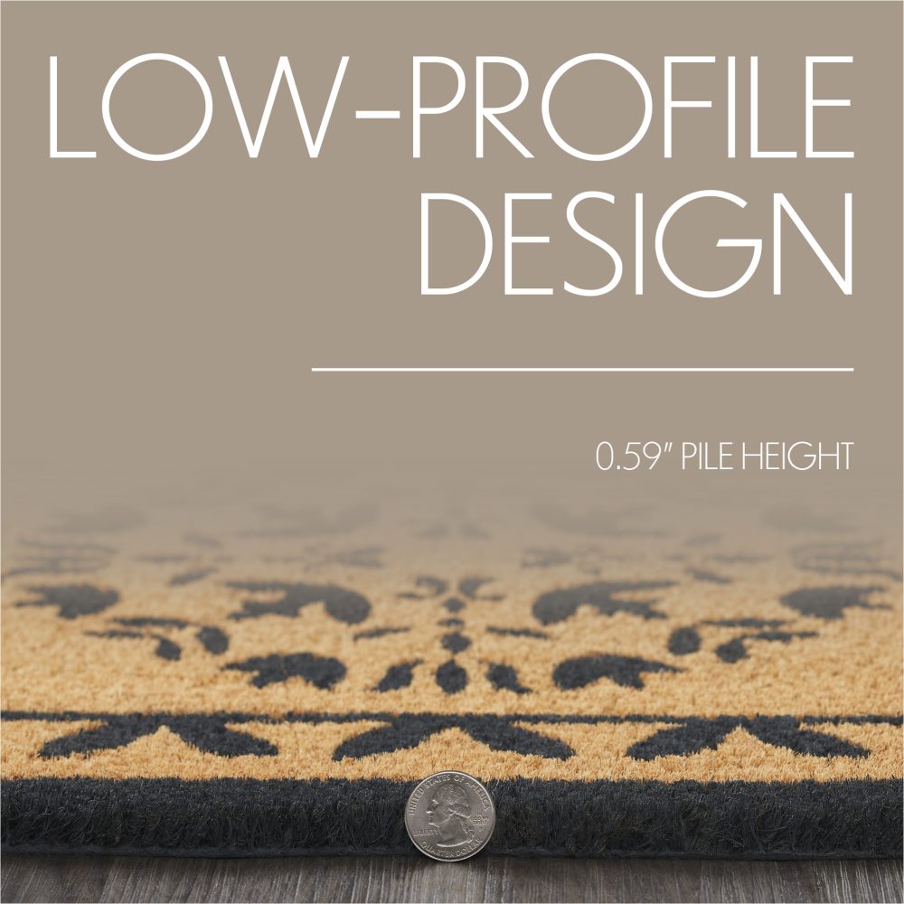 Charleston Mosaic Charcoal Coir Rug Rect 20x30 - Image 6