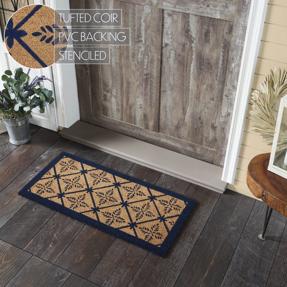 Charleston Mosaic Blue Coir Rug Rect 17x36 - Image 5