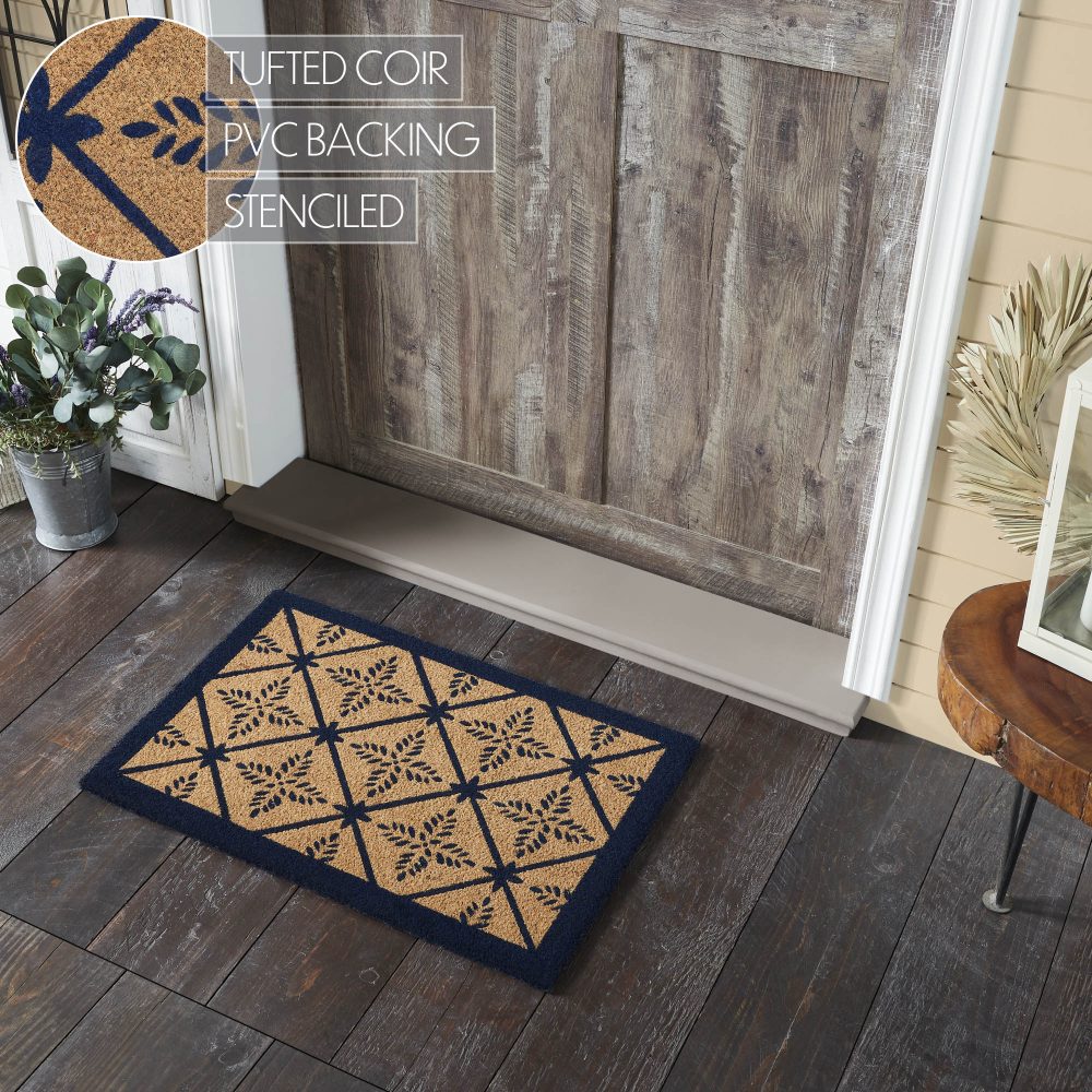 Charleston Mosaic Blue Coir Rug Rect 20x30 - Image 5