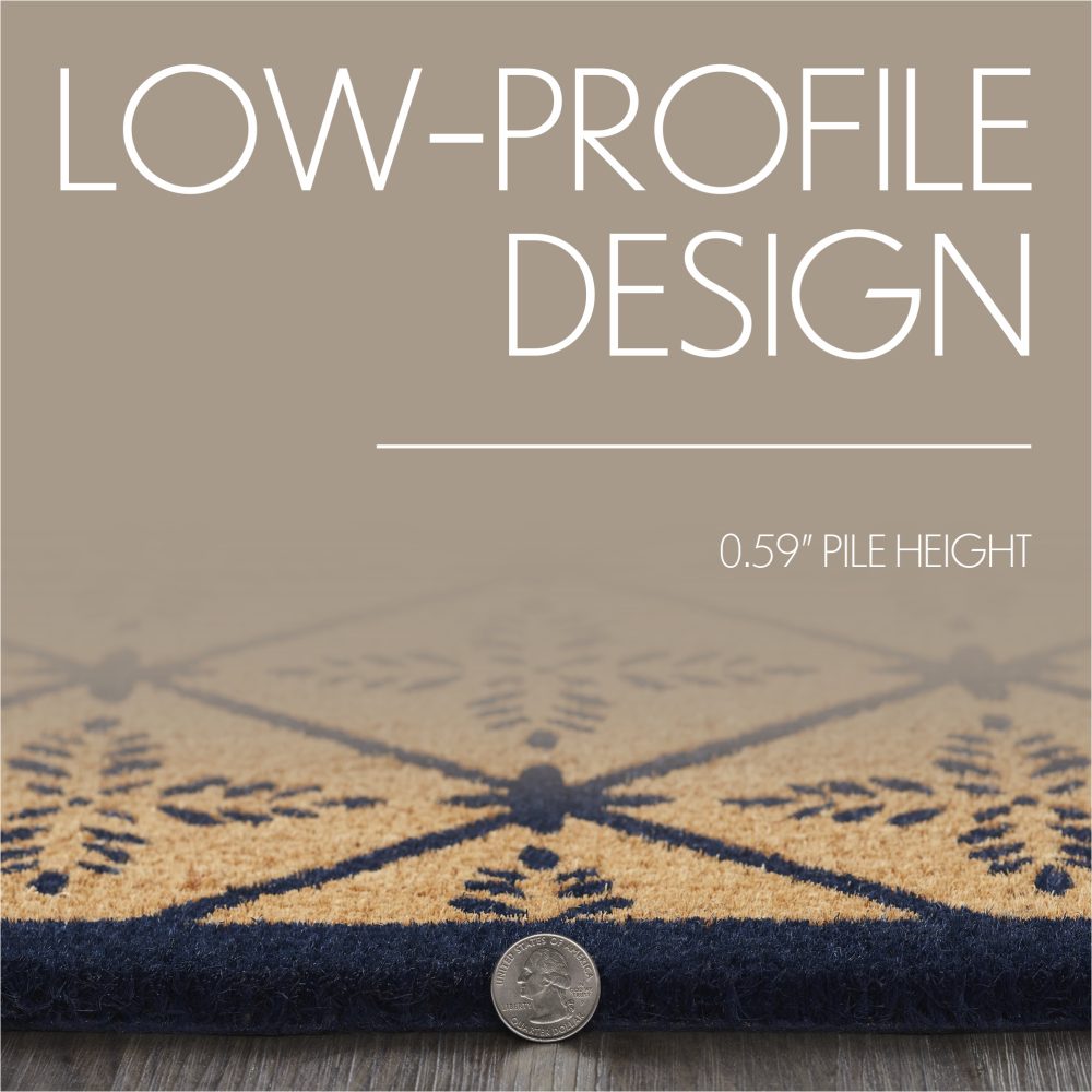 Charleston Mosaic Blue Coir Rug Rect 20x30 - Image 6