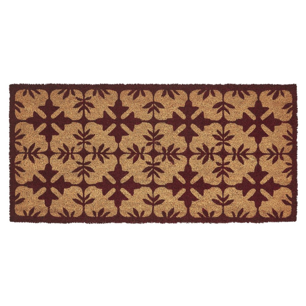 Charleston Mosaic Burgundy Coir Rug Rect 17x36 - Image 2