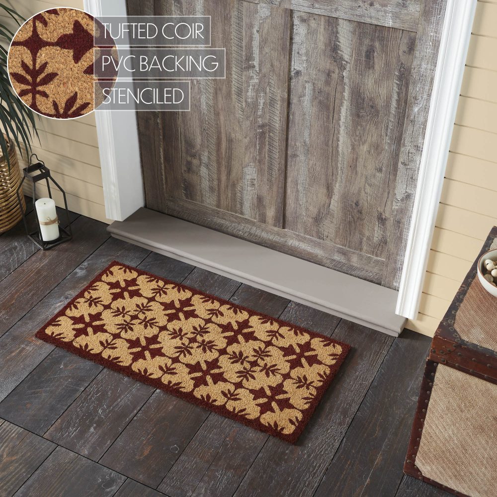 Charleston Mosaic Burgundy Coir Rug Rect 17x36 - Image 5